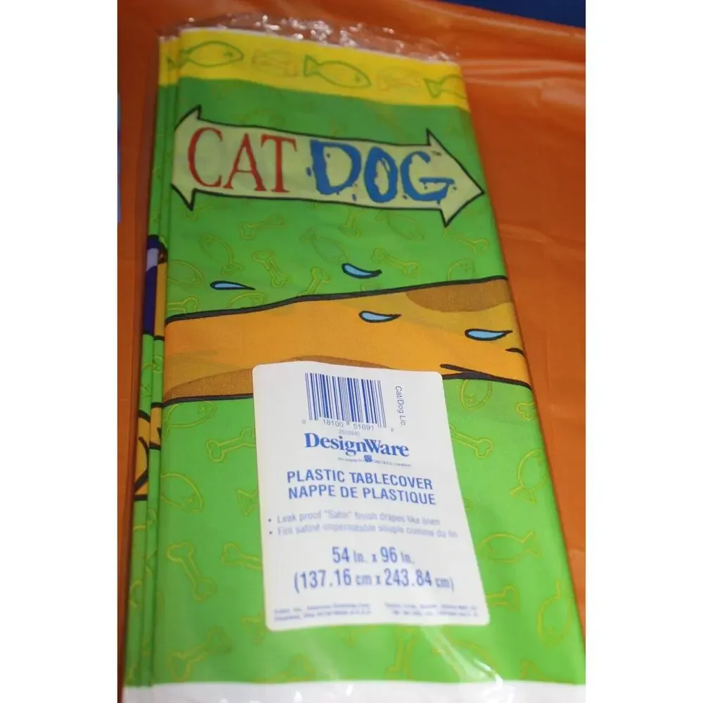 DesignWare American Greetings CatDog Plastic Tablecover 54 x 96